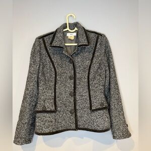 Vertigo Paris Women's Tweed Blazer - Black and Gray